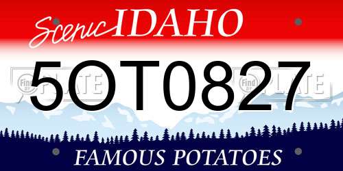 5OT0827 Idaho License Plate
