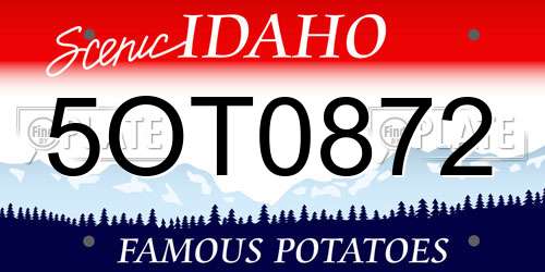 5OT0872 Idaho License Plate