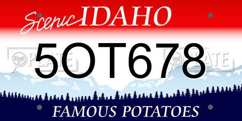 5OT678 Idaho License Plate