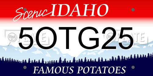 5OTG25 Idaho License Plate