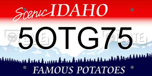 5OTG75 Idaho License Plate