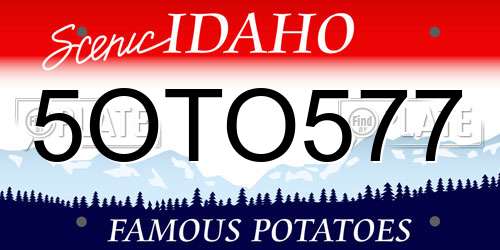 5OTO577 Idaho License Plate