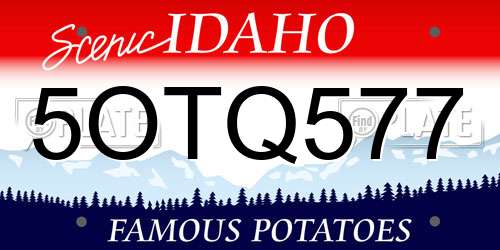 5OTQ577 Idaho License Plate