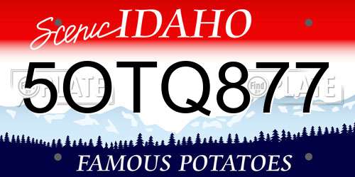5OTQ877 Idaho License Plate