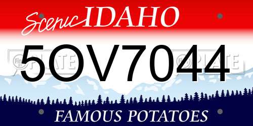 5OV7044 Idaho License Plate