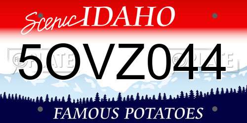 5OVZ044 Idaho License Plate