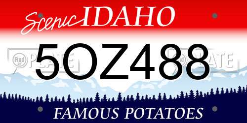 5OZ488 Idaho License Plate