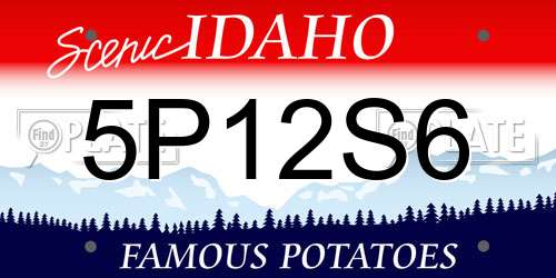 5P12S6 Idaho License Plate