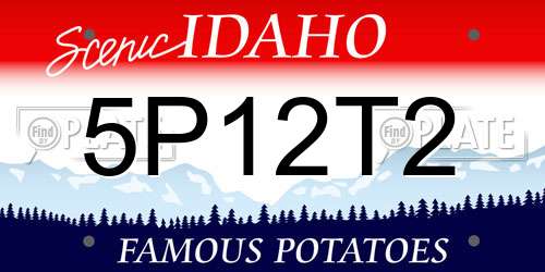 5P12T2 Idaho License Plate