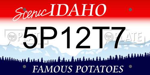 5P12T7 Idaho License Plate