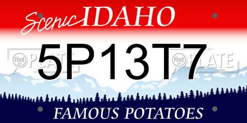 5P13T7 Idaho License Plate