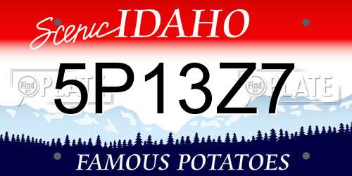 5P13Z7 Idaho License Plate
