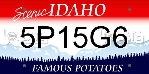 5P15G6 Idaho License Plate