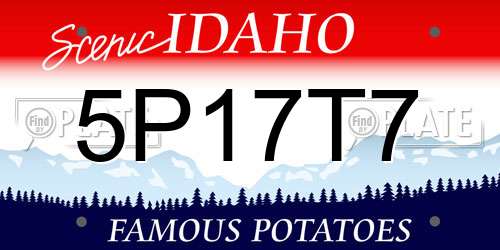 5P17T7 Idaho License Plate