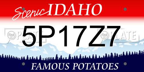 5P17Z7 Idaho License Plate