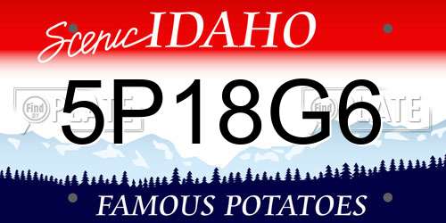 5P18G6 Idaho License Plate