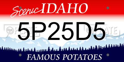 5P25D5 Idaho License Plate