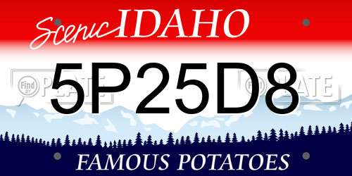 5P25D8 Idaho License Plate