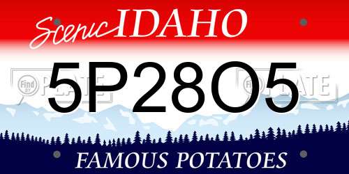 5P28O5 Idaho License Plate