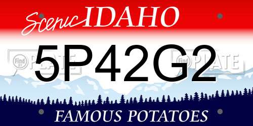 5P42G2 Idaho License Plate