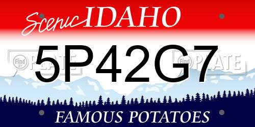 5P42G7 Idaho License Plate