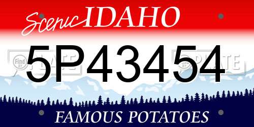 5P43454 Idaho License Plate