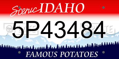 5P43484 Idaho License Plate