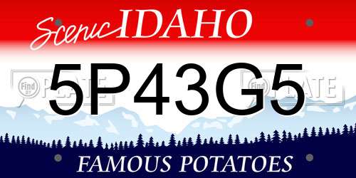 5P43G5 Idaho License Plate