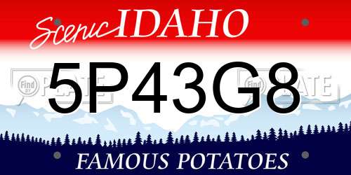 5P43G8 Idaho License Plate