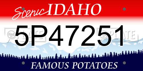 5P47251 Idaho License Plate