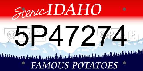 5P47274 Idaho License Plate