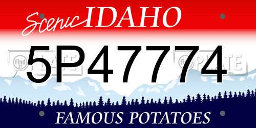 5P47774 Idaho License Plate