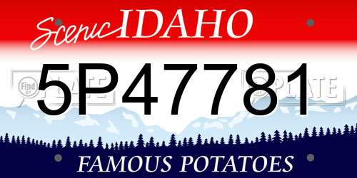 5P47781 Idaho License Plate