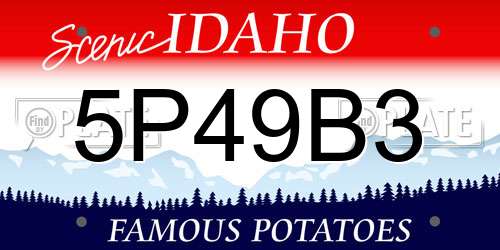 5P49B3 Idaho License Plate