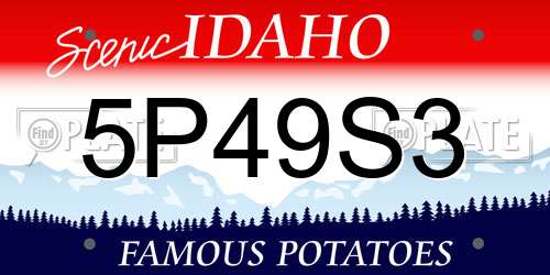 5P49S3 Idaho License Plate