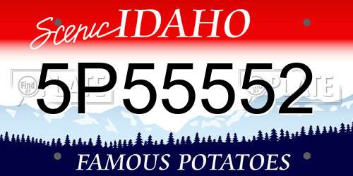 5P55552 Idaho License Plate