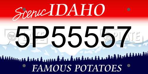 5P55557 Idaho License Plate