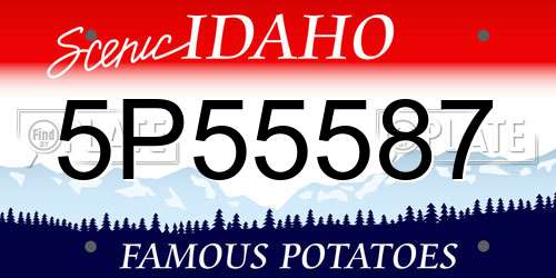 5P55587 Idaho License Plate