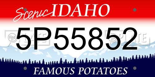 5P55852 Idaho License Plate