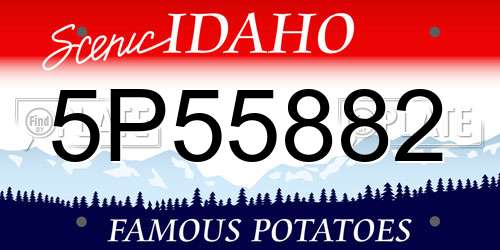 5P55882 Idaho License Plate