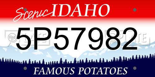 5P57982 Idaho License Plate