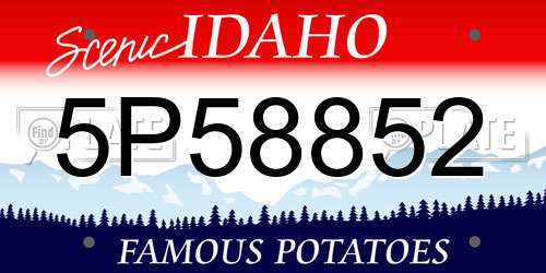 5P58852 Idaho License Plate