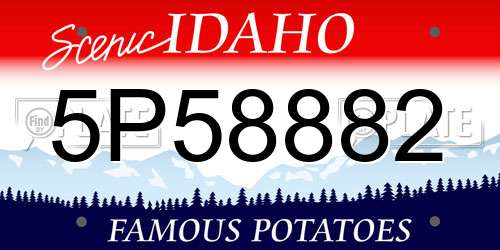 5P58882 Idaho License Plate