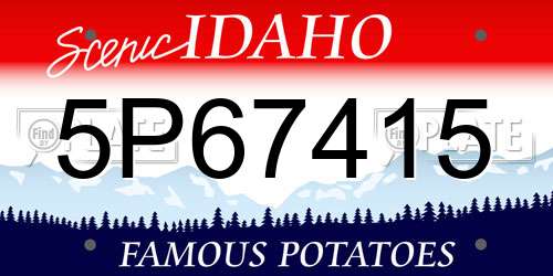 5P67415 Idaho License Plate