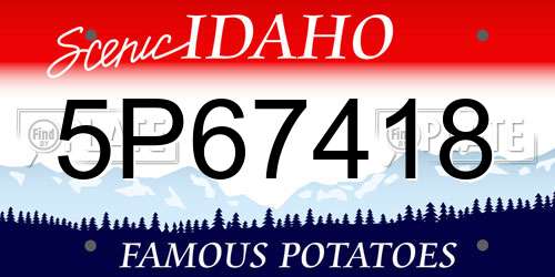 5P67418 Idaho License Plate