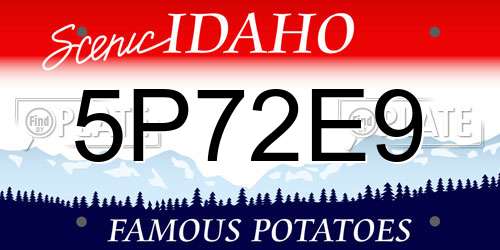 5P72E9 Idaho License Plate
