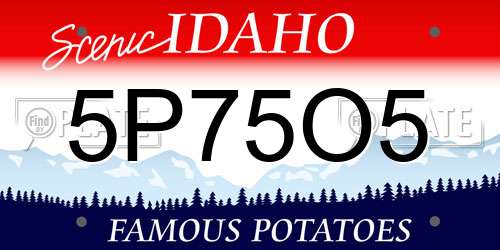 5P75O5 Idaho License Plate