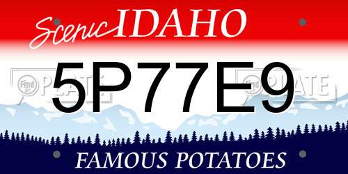 5P77E9 Idaho License Plate