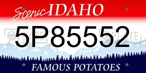 5P85552 Idaho License Plate