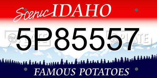 5P85557 Idaho License Plate
